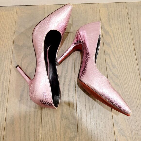 2/$20 Y2K Shiny Pink High Heels Shoes US 7.5 - Picture 11 of 13